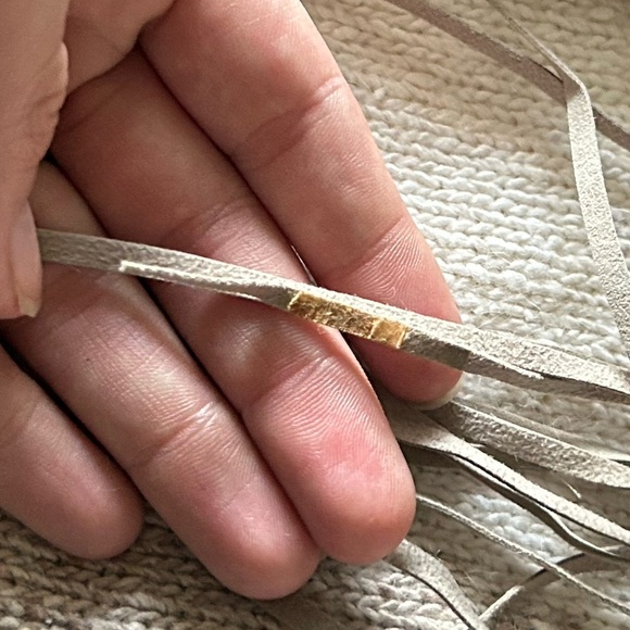 Vtg Silk Angora Sweater, Fringe, Pull Over, Turtle Neck, Soft Knit, Faux Suede - Picture 4 of 14